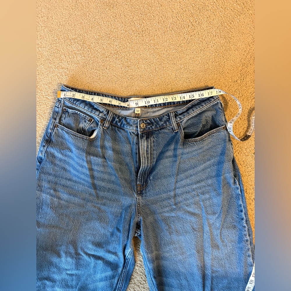 Abercrombie & Fitch Curve Love High Rise Wide Leg Jeans Size 16 (33) Raw Hem - Picture 3 of 8